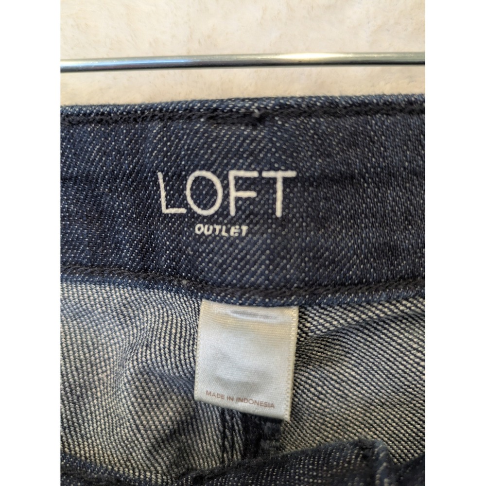 Loft Outlet Curvy‎ Skinny Sailor Button Dark Wash Denim Jeans Womens Size 6 - Picture 5 of 10